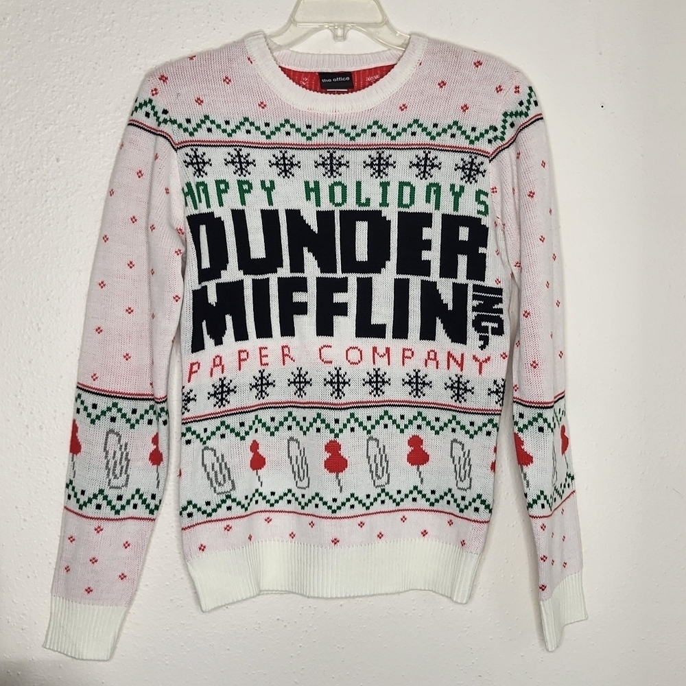 The Office Ugly Christmas Holiday Dunder Mifflin Sweater Sz S